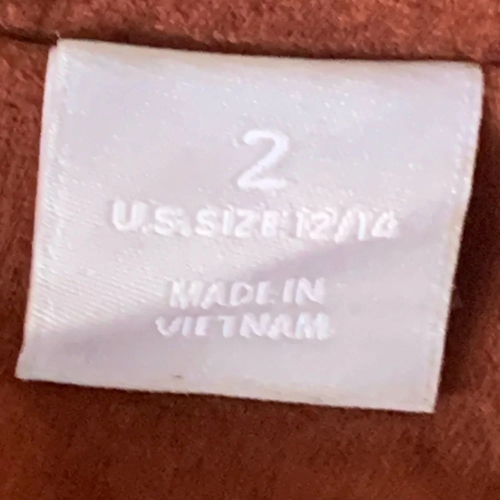 CHICO’S Faux Suede Long Double-Zip Moto Jacket Whiskey color size 2X GORGEOUS - Picture 5 of 16